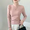 H252 Gola Alta Meia-Calça de Veludo de Coco Feminina Outono e Inverno Slim Fit Forrado com Lã Espessado à Prova de Vento Quente Manga Longa