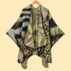 Atacado Moda Europeia e Americana Feminina Jacquard Fenda Quente Xale Manto Xales Clássico Estampa Animal Pista Xale