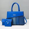 Bolso tote de estilo de moda con costuras de PU, bolso de mujer europeo y americano de varias piezas, bolso de madre de alta gama, bolso de mano para mujer de mediana edad