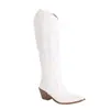 Botas de salto grosso bordadas, botas de cavaleiro estilo europeu e americano, botas western, tamanho grande 40-46, botas femininas plus size