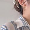 Pendientes Asimétricos Mobius de Plata de Ley 925 Versátiles Estilo K Coreano Pendientes Femeninos Pendientes de Moda para Cabello Corto