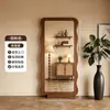 Espelho de chão inteiro estilo vintage, espelho de parede para maquiagem para uso doméstico, adequado para quartos de meninas, espelho de vidro para provador novo estilo 2026.