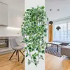 Colgante de pared de planta verde artificial Amazon transfronterizo decoración del hogar planta verde falsa pothos adorno de hoja de vid planta artificial