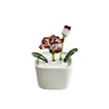 Maceta de Flores Esmaltada Zibo, Decoración con Flores Artificiales, Artesanía, Regalo del Día de la Madre, Flor Eterna, Decoración Creativa de Escritorio