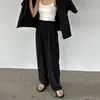 Pantalones Largos de Cintura Alta para Verano, Pantalones Adelgazantes para Mujer, Cintura Elástica, Pierna Recta, Pantalones Casuales CLANE Matsumoto Heinai