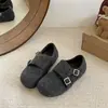 Sapatos Loafer Forrados com Lã para Mulheres, Outono e Inverno, Estilo Retro Francês Britânico, Calce Fácil com Corte Profundo em Algodão, Sapatos Pequenos de Couro para Outono e Inverno