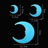 Pegatinas de Pared de Luna Luminosa Coloridas de 4 cm Pegatinas de Luna Brillante para Ventana de 8 cm Pegatinas para Refrigerador Fluorescentes Pegatinas de Luna Creciente de 13 cm Venta al por Mayor