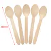 Cuchillo y tenedor de madera desechables cuchara al por mayor protección ambiental vajilla de abedul logotipo degradable tenedor cuchara de madera para helado postre