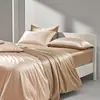 Conjunto de quatro peças de seda gelada de verão, capa de edredom com resfriamento dupla face, capa de edredom individual para dormitório estudantil, lençol, conjunto de cama de três peças