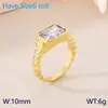 Anillo cuadrado de encaje retorcido de lujo ligero transfronterizo con incrustaciones de cristal para mujer, anillo de cubo de azúcar de diseño de nicho, en stock al por mayor