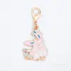 Pingente de gota de óleo de desenho animado rosa, pingente de liga em tom rosa, acessórios DIY, chaveiro decorativo, acessórios atacado
