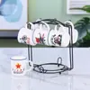 Taza de Cerámica con Tapa, Taza de Agua Retro, Taza Esmaltada de Imitación Nostálgica Creativa para Oficina, Tarro de Té
