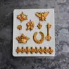 Molde de Silicone para Bolo Chave Coroa Borboleta Chocolate Dobrável Açúcar DIY Argila de Cerâmica Macia Gel