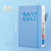 Agenda Diaria Transfronteriza 2027 en Inglés con Líneas Verticales, Horario Diario de 365 Días, Calendario Anual, Cuaderno Personalizado en Español
