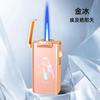 Encendedor de Inyección Directa Portátil de Moda con Patrón de Aurora Colorido de Aspecto Elegante Encendedor a Prueba de Viento de Llama Azul Regalo Venta al Por Mayor