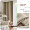 Cortinas Espessas Novo Estilo Luxo Leve Moderno Minimalista de Algodão e Linho com Blackout Total para Quarto, Sala de Estar, Varanda, Ganchos para Bloqueio Solar