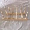 Estoque de Fábrica Rack Criativo de Madeira para Pratos, Tigelas e Pratos Rack de Armazenamento de Madeira Maciça para Utensílios de Cozinha