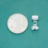 Prata Pura S999 Sólida Prata Lisa Novo Estilo Chinês Duplo Lótus Vagem de Lótus Pingente Charme para Pulseira DIY