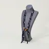 Colar Cachecol de Seda com Contas de Bolinhas Design de Nicho Feminino Corrente de Clavícula Ajustável Acessórios para Suéter