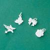 Plata de Ley 999 Chapada Diamante Pie Plata Lazo Colgante Mariposa Garra de Gato Hombre de Jengibre Colgante Pulsera de Cristal DIY