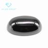 Venta al por mayor de fábrica forma de huevo fondo plano liso curvado piedra desnuda de circón negro artificial Ovalado fondo plano liso piedra blanca CZ