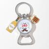 Llavero colgante creativo de cerveza americana transfronterizo trama para padres regalo abridor de botellas metal colgante llavero al por mayor