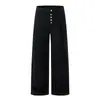 Pantalones cargo de pierna ancha, juveniles, color naranja, con botones, elegantes, de alta gama, corte holgado, adelgazantes, favorecedores, versátiles, modernos, de largo hasta el suelo, para mujer