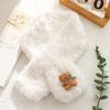 Bufanda Suave de Terciopelo Estampado Japonés de Oso Lindo para Niña Caliente Otoño e Invierno Protección del Cuello Estilo ins Versátil Bufanda para Estudiante
