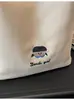 Bolsa de Lona Linda Estilo Japonés para Mujer con Bordado de Dibujos Animados, Gran Capacidad, Adecuada para el Trabajo Diario, Bolso Cruzado de un Solo Hombro, Bolsa de Tote para Artículos Varios de Oficina