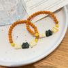 Pulsera de Gato de Tres Colores con Cuentas Estilo Mismo de Xiaohongshu Blanqueamiento Gato Sorprendido Chino Regalo para Mejor Amiga Pulsera de Pareja Festiva