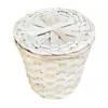 Cesta de bambú para recolectar té con tapa, cesta de bambú hecha a mano, cesta de almacenamiento para recolectar hojas en el jardín de té, recipiente de almacenamiento para hojas de té