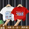 2026 Nova Camiseta Base Manga Curta Verão para Meninos Crianças Pequenas e Médias Bonita 100% Algodão Top Infantil Tendência T