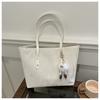 Bolsa Grande Estilo Coreano Feminina 2024 Nova Moda Grande Capacidade Bolsa de Ombro Ins Celebridade da Internet Padrão de Vinco de Bambu Bolsa Tote