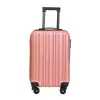 Maleta Personalizada de 20 pulgadas con Esquinas Redondeadas, Color Sólido con Rayas Verticales, Maleta de Trolley con Ruedas Universales, Maleta de Viaje de Gran Capacidad, Maleta de Mano