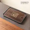 Bandeja de té casera de bambú con drenaje y almacenamiento de agua, bandeja pequeña de preparación en seco para té kung fu, bandeja de té de preparación en seco estilo Zen para uso doméstico