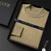 Suéter de Cachemira para Hombre, Cuello Semi Alto, Capa Base Delgada, Tejido de Lana, Otoño/Invierno, Adolescentes, Ropa Interior Casual, Tallas Grandes