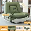 Sillón sofá individual, sofá cápsula espacial, sofá reclinable eléctrico giratorio para sala de estar, mecedora multifuncional de cuero WY