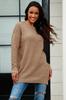 Vestido Tricotado de Comprimento Médio Transfronteiriço da Amazon para Outono e Inverno Feminino Casual Europeu e Americano Manga Lanterna Vestido Suéter Tricotado para Mulheres