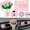 Clip de Perfume Creativo de Tulipán para Salida de Aire Acondicionado de Coche Colgante de Decoración para Coche Adornos para el Interior del Coche para Mujeres