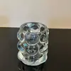 Suporte de Vela Criativo de Luxo Leve Base de Vela de Vidro Cristalino Enfeites Decorativos Suporte de Vela com Pontos de Cristal Cilindro Cintilante
