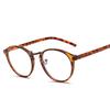 Gafas Anti-Luz Azul para Hombre, Lente Plana Protección Ocular para Computadora y Teléfono Móvil, Marco Redondo Anti-UV Gafas para Miopía 8609