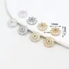 Pulsera Brazalete Separador Flor Hueca con Diamante Microincrustado Chapado en Oro de 18K Accesorios para Joyería DIY con Cuentas C21