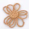 Directo de fábrica sombrero de flor de lino hecho a mano flor de rosa de lino accesorios de flor de lino flores artificiales de lino