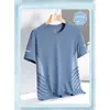 Camiseta de Manga Corta para Hombre Verano Casual Malla Transpirable de Hielo Seda Tops de Secado Rápido Tendencia de Moda de Verano