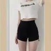 Shorts Súper Cortos Chica Picante Negra para Mujer Cintura Alta Adelgazantes Pantalones Casuales Verano Sentido del Diseño Ajustados que Marcan la Cadera Pantalones Cortos de Moda