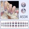 Vento claro e simples vestindo armadura vinheta azul flor destacável estudante nail art peça de unha falsa terminada por atacado