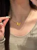 Collar de Mariposa Vintage Hecho a Mano Chapado en Oro para Mujer de Xiaohongshu