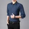 Camisa Casual de Verano de Manga Corta para Hombre de Media Manga Color Puro Camisa de Trabajo de Negocios Profesional Formal Azul Ropa de Hombre