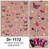 Redanco Novo Adesivo de Manicure 5D Em Relevo Laço Doce Concha Luz Decalque de Unha Estéreo Dr-1172