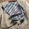 Pañuelo Triangular de Encaje Floral Estilo Francés para Mujer, Estilo Pastoral, Tocado con Lazo Negro para la Cintura, Turbante Vintage, Bufanda de Seda para Protección Solar